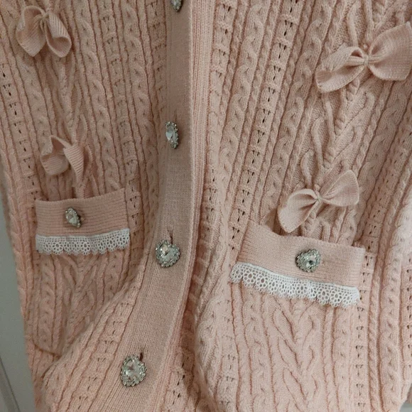 Ank Rouge | Ribbon Knit Cardigan - Picture 3 of 6